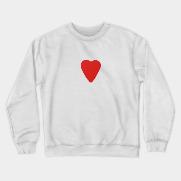 Red heart Crewneck Sweatshirt by JulyPrints